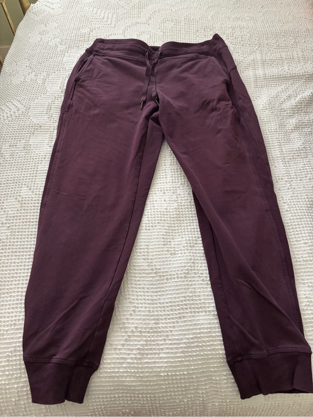 Vintage Lululemon cassis Plum Jogger Pants Size 8 28” Ribbed Cuff